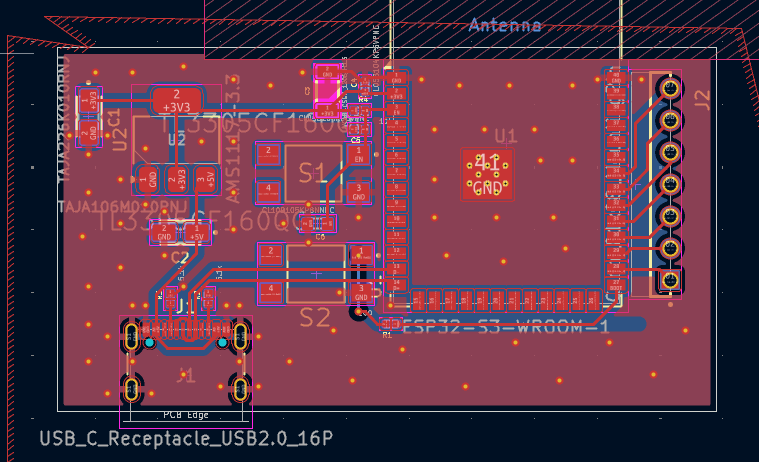 ESP32 Breakout Board 2D Model